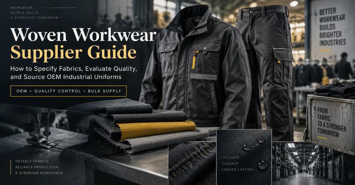 Guía de proveedores de ropa de trabajo tejida: Cómo especificar telas, evaluar la calidad y encontrar proveedores de uniformes industriales OEM